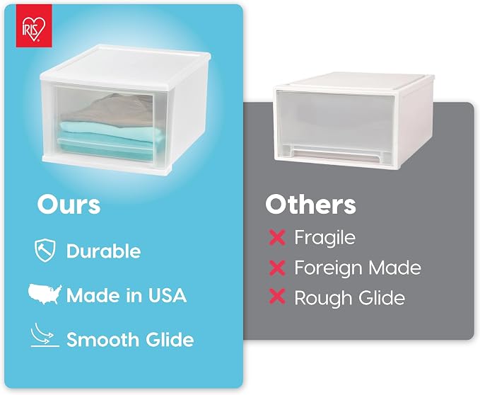 IRIS USA 17 Qt. Medium Plastic Stacking Drawer, Stackable Storage Organizer Unit - Image 5