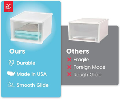 IRIS USA 17 Qt. Medium Plastic Stacking Drawer, Stackable Storage Organizer Unit - Image 5
