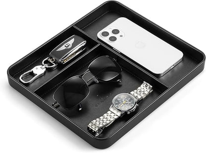 VLANDO Valet Tray, PU Leather Nightstand Organizer by VLANDO
