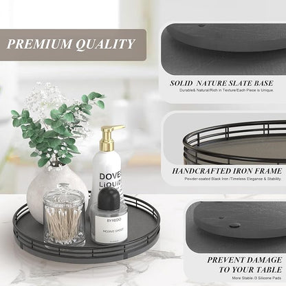 Nature Slate Lazy Susan Turntable - Image 7