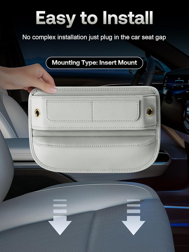 Premium Leather Car Seat Gap Filler Organizer, Universal Fit Interior Accessory - Image 7