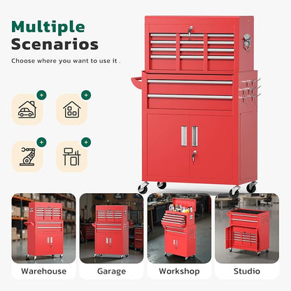 Greenvelly Tool Chest, 8-Drawer Rolling Tool Chest - Image 7