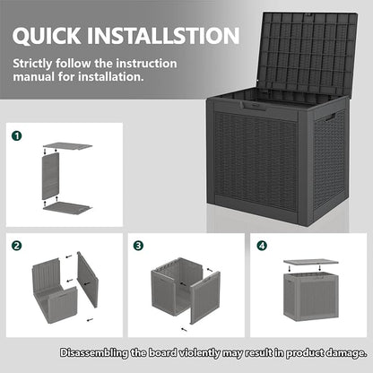31 Gallon Deck Box, Resin Outdoor Storage Box, Waterproof and UV Resistant Deck - Image 7