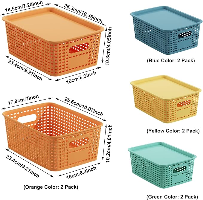 Colorful Plastic Storage Baskets - Image 7