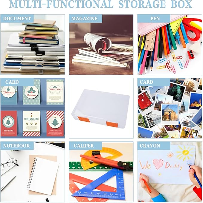 12 Pcs Clear A4 A5 File Box Document Plastic Storage Box - Image 5