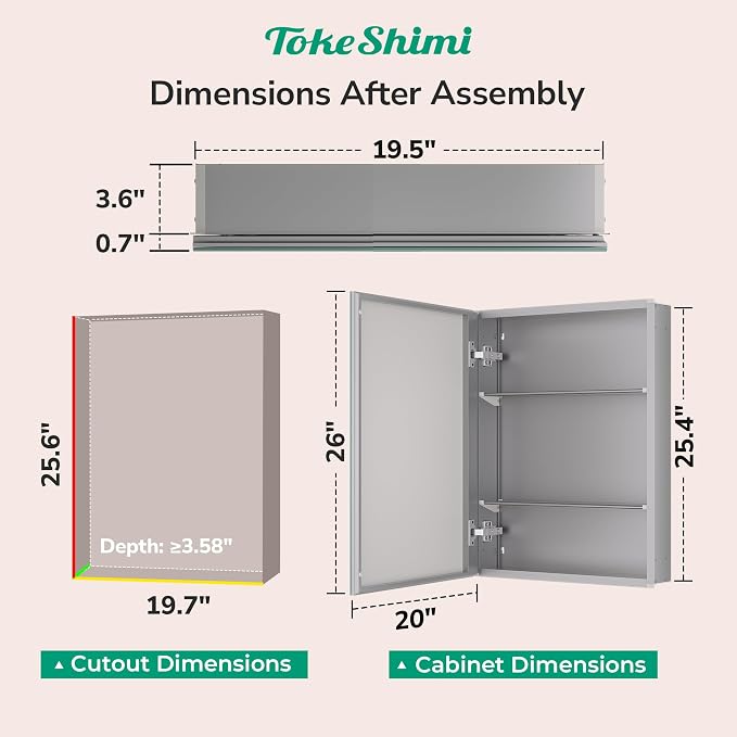 20x26 Medicine Cabinet Mirror - Image 2
