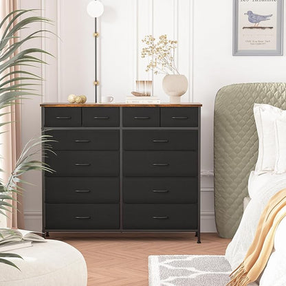 Dresser for Bedroom with 12 Drawers, Tall Fabric Drawer Dresser, Compact Chest - Image 2