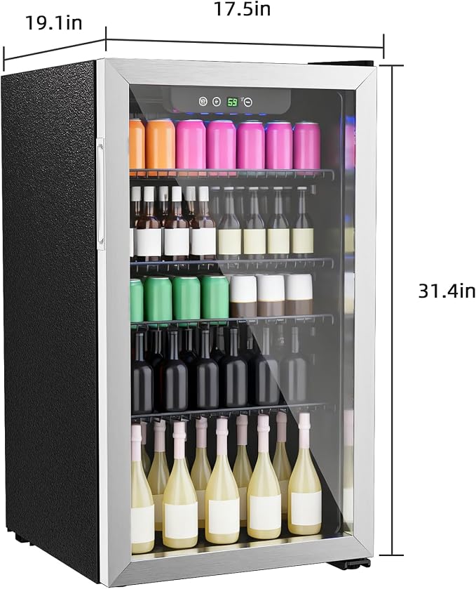Compact Beverage Refrigerator, 126 Can/3.2 Cubic Feet Fridge - Image 5