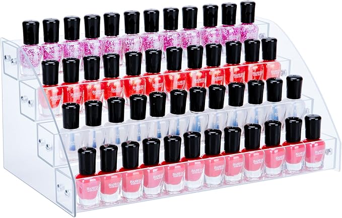 KINGROW Nail Polish Organizer Holder Rack 4 Layers Acrylic Display Rack by KINGROW