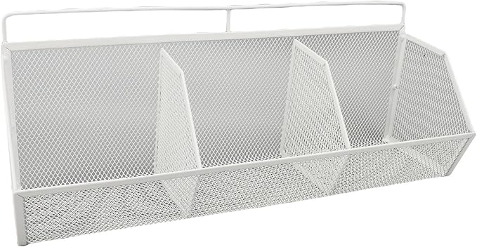 Metal Wire Basket, 3 Grids Wall Hanging Baskets, Wall Mount Slanted Opening - Image 7