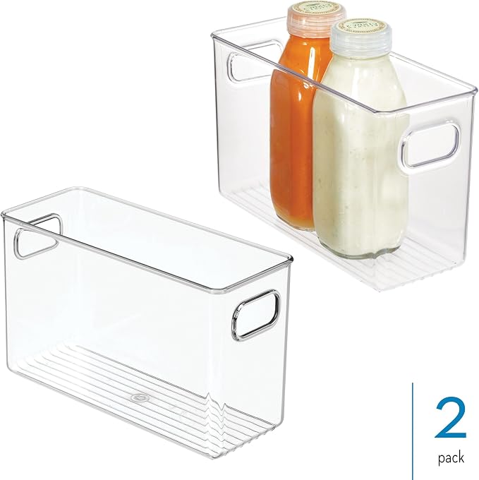 iDesign Slim Clear Plastic Storage Bin, Tall Narrow - Image 2