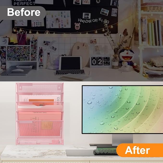 Kuntine.B Wall File Organizer Office Hanging Magazine Holder Wall File Organizer - Image 3
