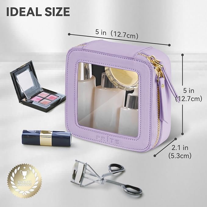 Prite Small Makeup Bag for Women Portable Clear Makeup Bag Cute Mini Waterproof - Image 3