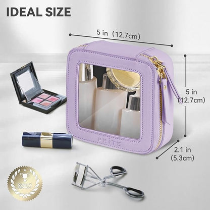 Prite Small Makeup Bag for Women Portable Clear Makeup Bag Cute Mini Waterproof - Image 3