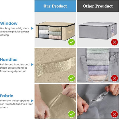 HomeHacks Storage 6-Pack Clothes Organizer Storage Bags Foldable Storage Box - Image 5
