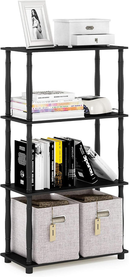 Furinno TURN-N-TUBE Storage Shelves, 4-Tier Book Shelf, Corner Shelf, Toolless by Furinno-FitsYourSpaceFitsYourBudget