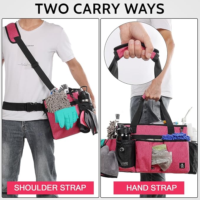 Large Cleaning Caddy Bag Built-in Sturdy Support Board, Cleaning Organizer - Image 5
