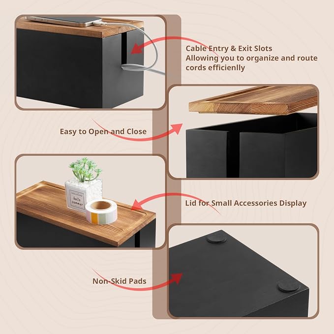 Wood Cable Management Box - Image 3