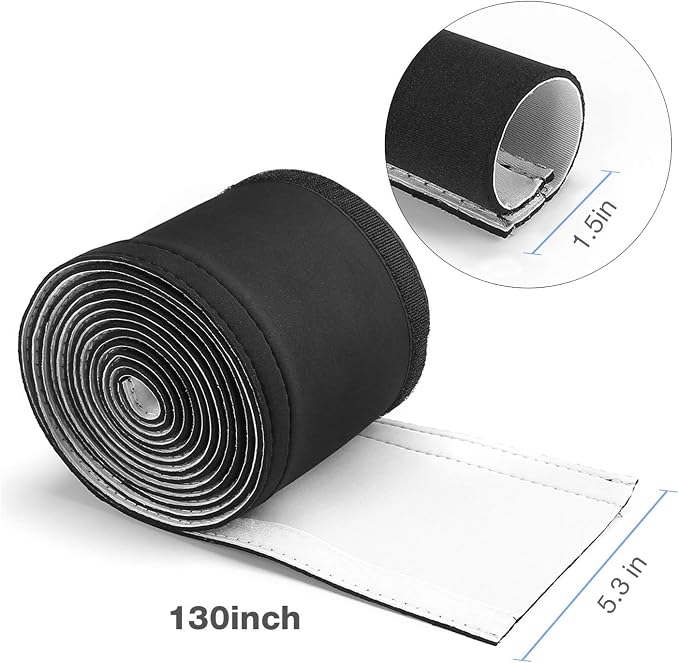 JOTO 2 Pack Cable Management Sleeve -Black, 2 Large | 130" Cord Organizer System - Image 2