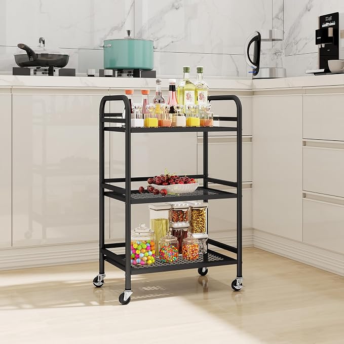 HDANI 3 Tier Rolling Cart, Heavy Duty Multifunctional Metal Frame-Supports 22 - Image 5