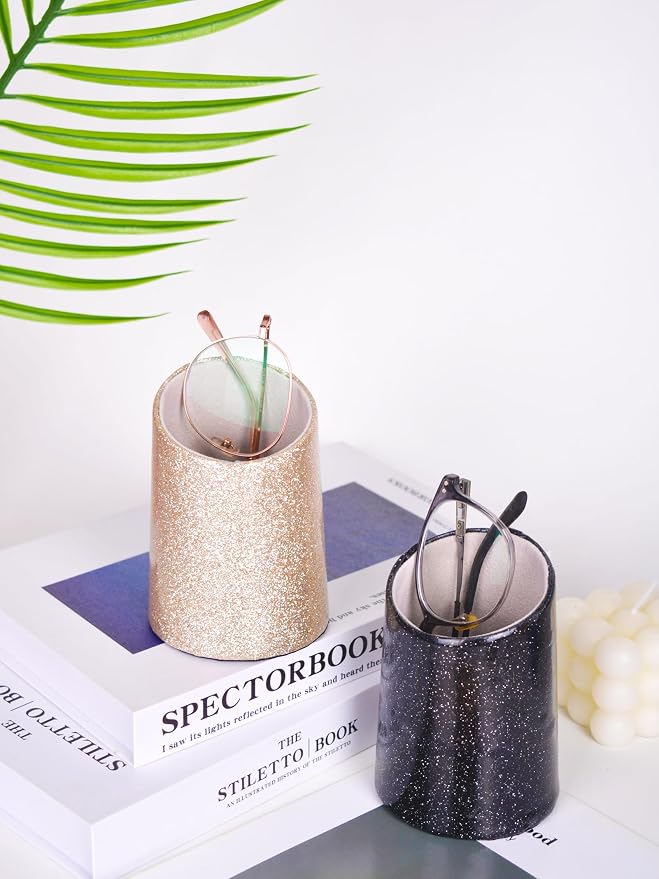 2 Pack Eyeglasses Holder PU Leather Glasses Stand Case Holder - Image 2