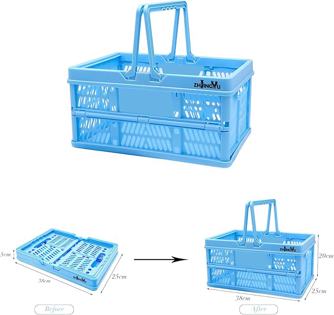 Collapsible storage crates, plastic baskets - Image 2