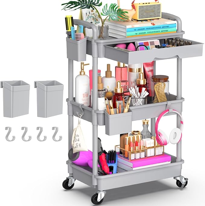 Goovilla 3 Tier Rolling Utility Cart Organizer by Goovilla