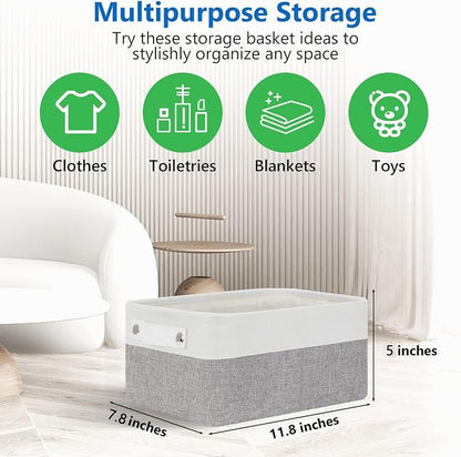 Bidtakay Small Storage Baskets for Organizing Fabric Storage Bins for Baby - Image 6