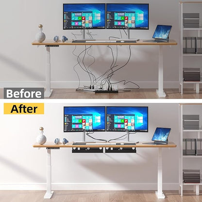 Yecaye 2 Pack Cable Management Under Desk, 31.5 in Under Desk Cable Management - Image 6