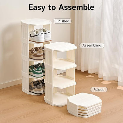 UFORU Vertical Shoe Rack, 9-Tier Plastic Stackable Storage Shelf - Image 7
