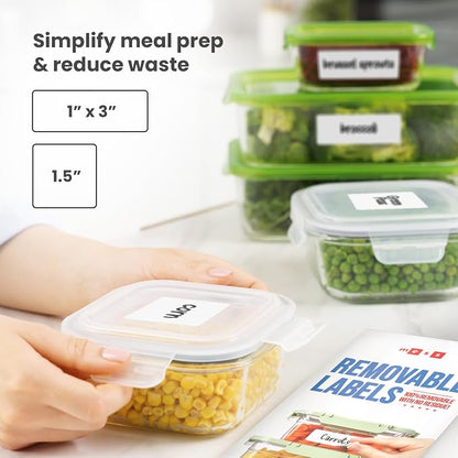MESS Removable Food Labels for Containers 1x3" & 1.5" Erasable Kitchen Labels - Image 8