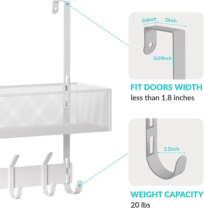 LUCYCAZ Over The Door Hooks Organizer, Door Hanger Storage - Image 2