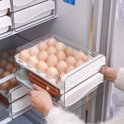 Sooyee Egg Holder for Fridge, 2 Drawers 40 Eggs | Eggs Organizer for - Image 4