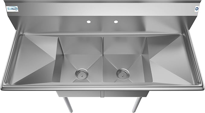 KoolMore - SB141611-12B3 2 Compartment Stainless Steel NSF Commercial Kitchen - Image 2