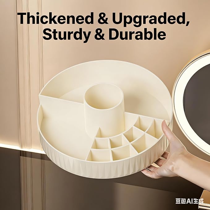 Azurphoric 360° Rotating Makeup Organizer | Large Capacity Multi-Compartment - Image 8