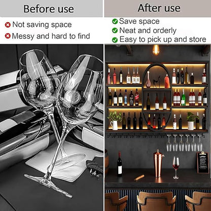 55.1IN Large Wall Mount Wine Rack, Metal 4 Tier Hanging Bottle Holder - Image 6