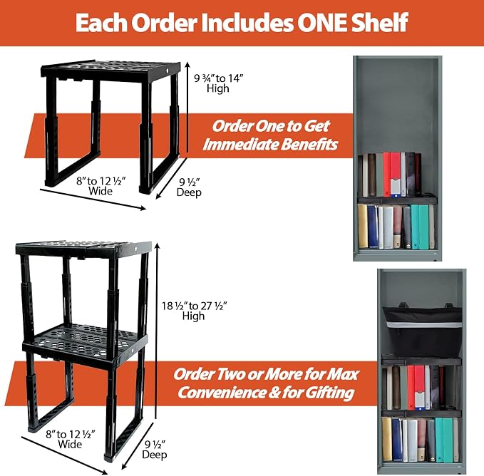 Locker Organizer Shelf， Adjustable Width and Height, Ideal Locker - Image 4