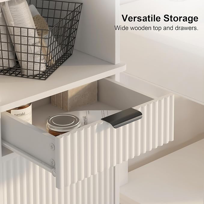 White Tilt Out Laundry Hamper Tall Bathroom Storage Cabinet Hidden Laundry - Image 5