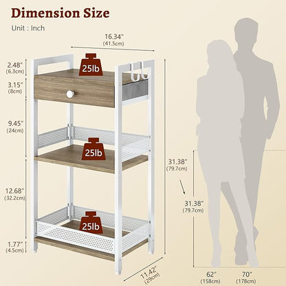 FAVOOSTY 3-Tier Bathroom Ladder Shelf Floor Storage Shelf - Image 3