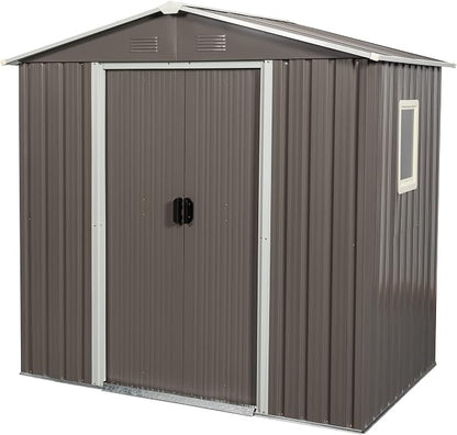 Outdoor Metal Storage Shed Window Ventilation Foundation Frame Waterproof - Image 4