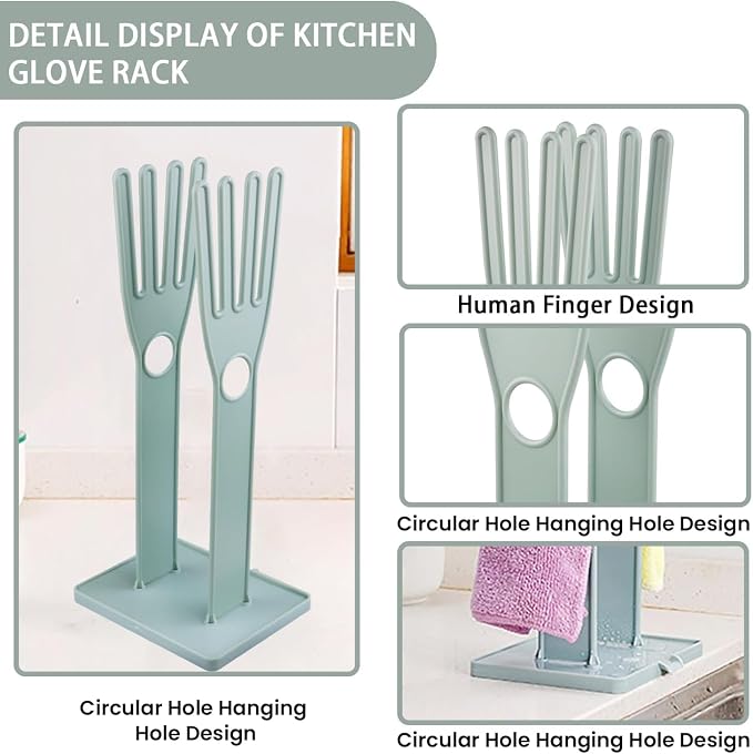 Kitchen Gloves Holder Plastic Mitten Drying Stand Reusable Dishwashing Glove - Image 3