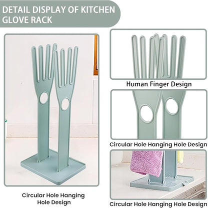 Kitchen Gloves Holder Plastic Mitten Drying Stand Reusable Dishwashing Glove - Image 3