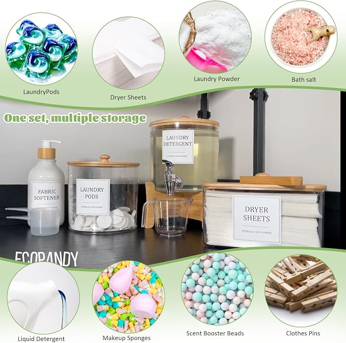 Laundry Room Organization Set 12, Laundry Pods Container & Dryer Sheet Holder - Image 3