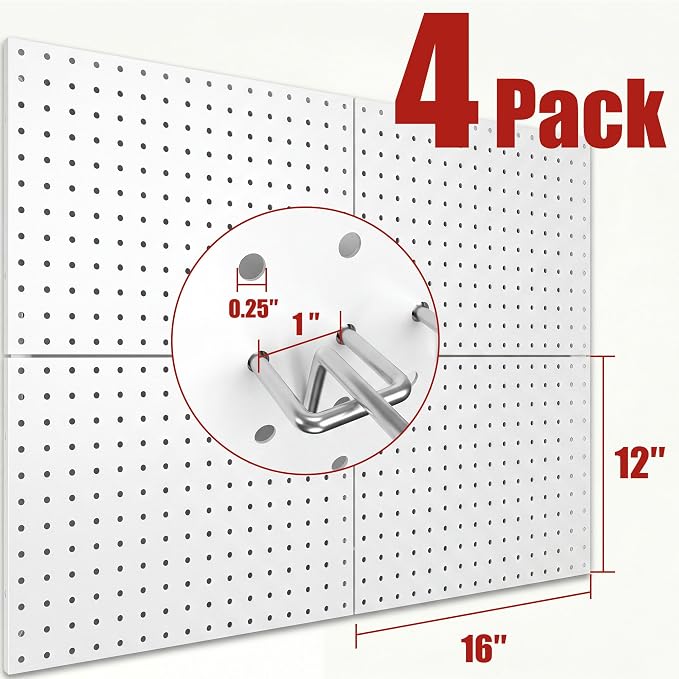 Peg Board 4 Pack Metal Pegboard Panels - Image 3