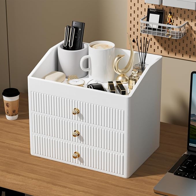 Office Accessories, Begie White Vegan Leather Office Supplies - Image 6