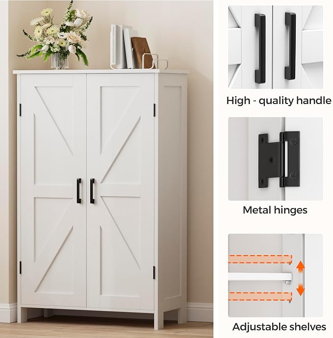 Homleke 43.3" H Farmhouse Bathroom Storage Cabinet - Image 6