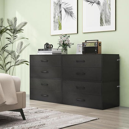 Giantex Stackable Drawers for Closet, 2-Drawer Short Dresser, Anti-Tipping - Image 2