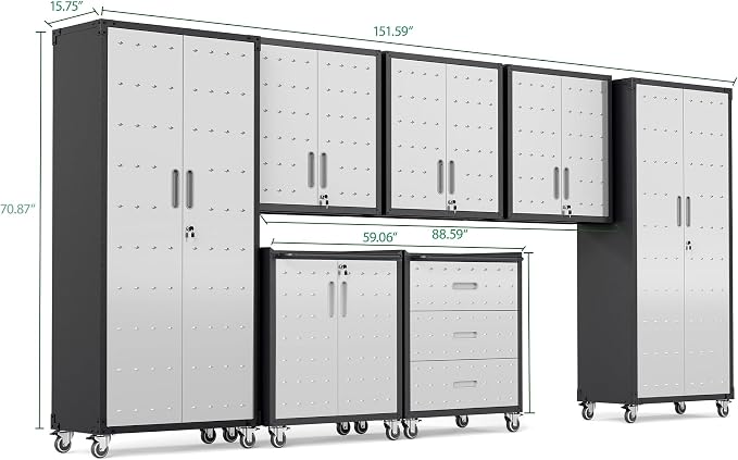 Garage Cabinet System | Heavy Duty Steel All-in-One Modular Garage Cabinet Set - Image 2