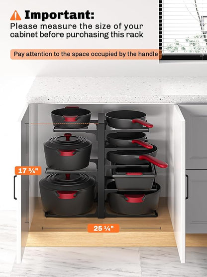 MUDEELA 8-Tier Pots and Pans Organizer under Cabinet, 15.83" Height Heavy Duty - Image 2