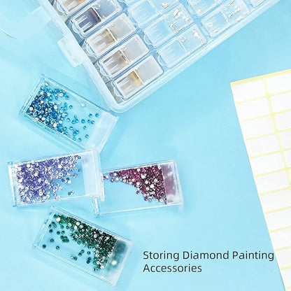 64 Solts Seed Storage Box with 112Pcs Label Sticker and a Tweezers, Diamond - Image 5